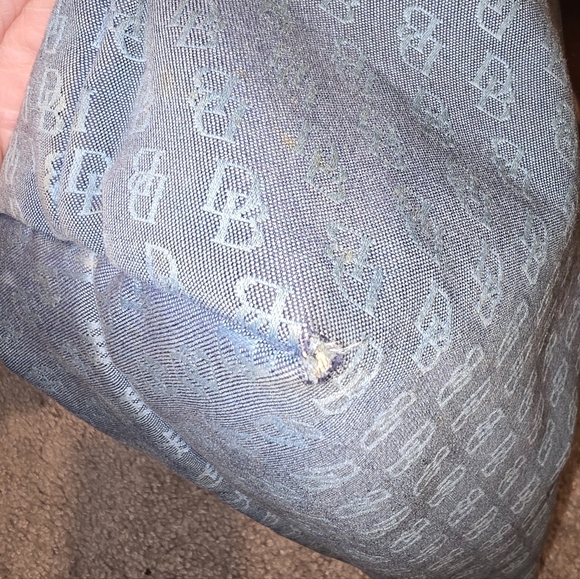 Dooney & Bourke Denim & Leather Hobo Shoulder Bag Project Purse AS-IS - Picture 5 of 10